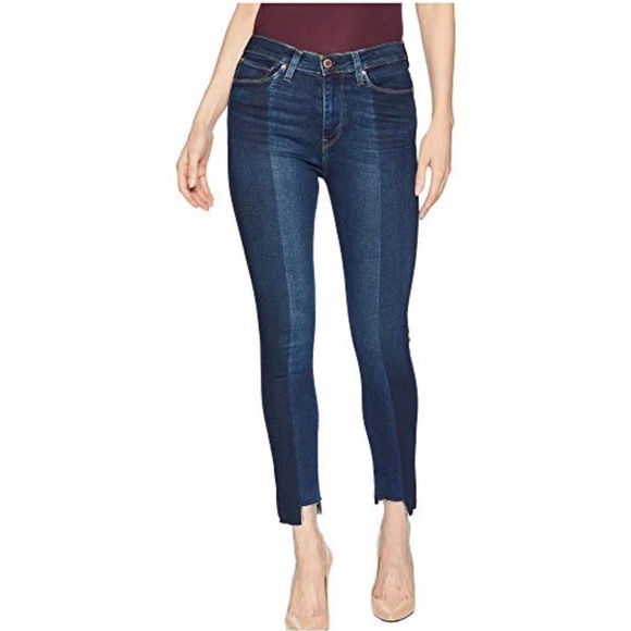 Hudson Barbara High Waist Crop Super Skinny Step Hem Jeans in Lost Wash Size 26 - Picture 1 of 12